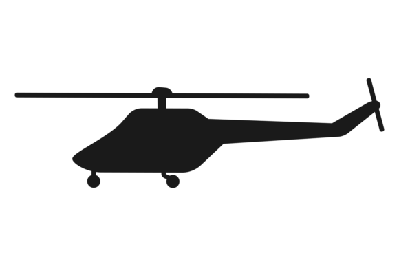 Download Flying Helicopter. Aircraft Black Icon. - Black Collection