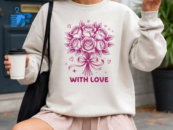 Download With Love Rose Bouquet Illustration - Bouquet Collection