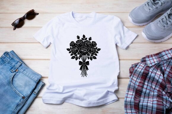 Download Rose Bouquet Silhouette Vector Design - Bouquet Collection