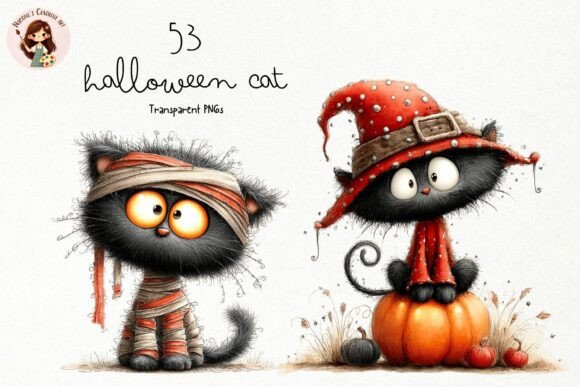 Download Cute Halloween Black Cat PNG Clipart - Premium Bundle