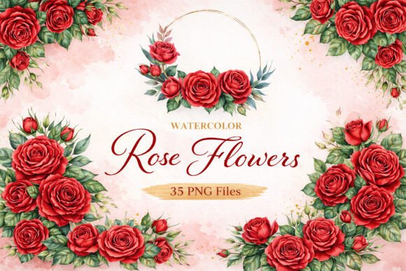 Download Watercolor Rose Bouquet PNG Bundle - Bouquet Collection