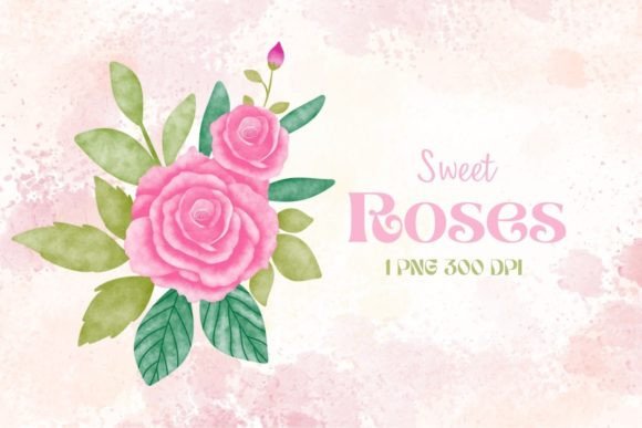 Download Bouquet of Watercolor Roses - Bouquet Collection