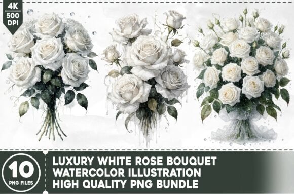 Download Luxury White Rose Bouquet PNG Bundle - Bouquet Collection