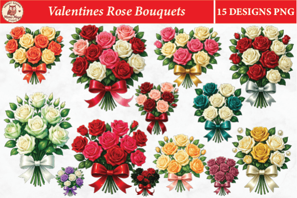 Download Valentine Rose Bouquet Clipart - Bouquet Collection