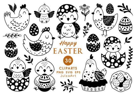 Download Black Easter Chick Clipart, Easter Svg - Black Collection