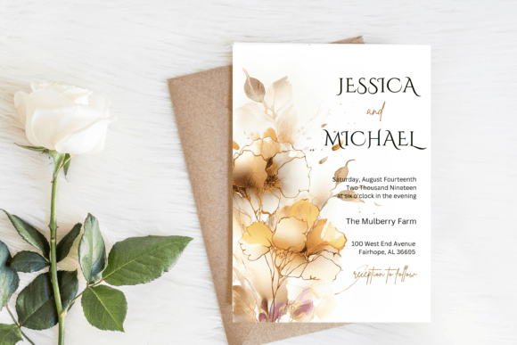 Download Autumn Golden Wedding Invitation - Premium Resources