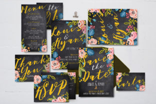 Download Black Floral Wedding Invitation Suite - Premium Resources
