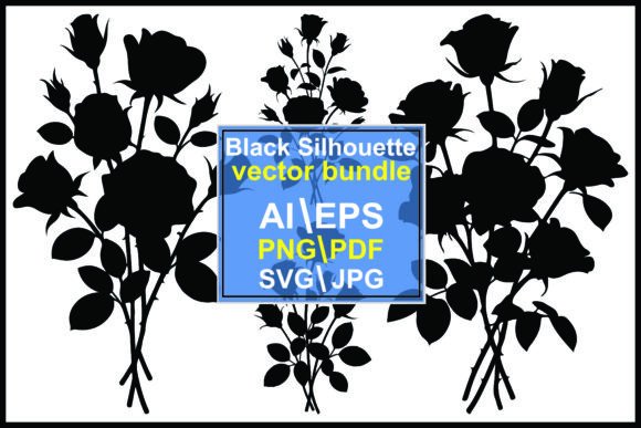 Download Rose Bouquet Silhouette Vector Bundle - Bouquet Collection