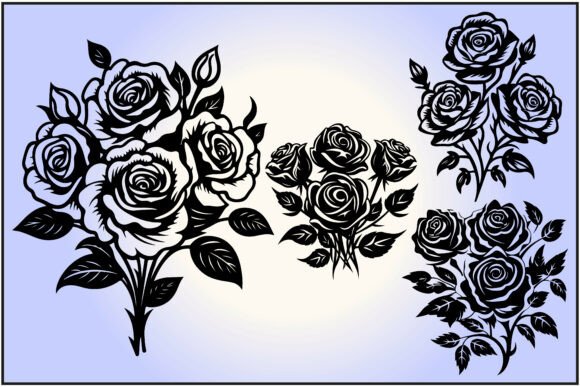 Download Rose Flower Bouquet Silhouette - Bouquet Collection