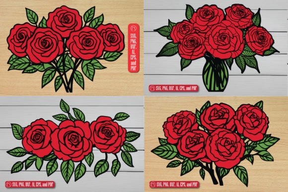 Download Paper Cut Layer Rose Bouquet SVG Bundle - Bouquet Collection